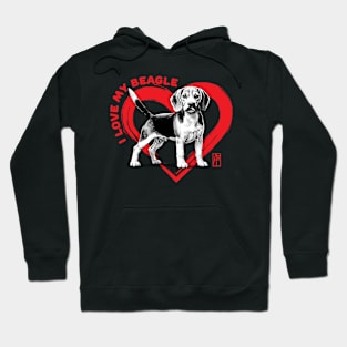 I Love My Beagle - I Love my dog - Cheerful dog Hoodie